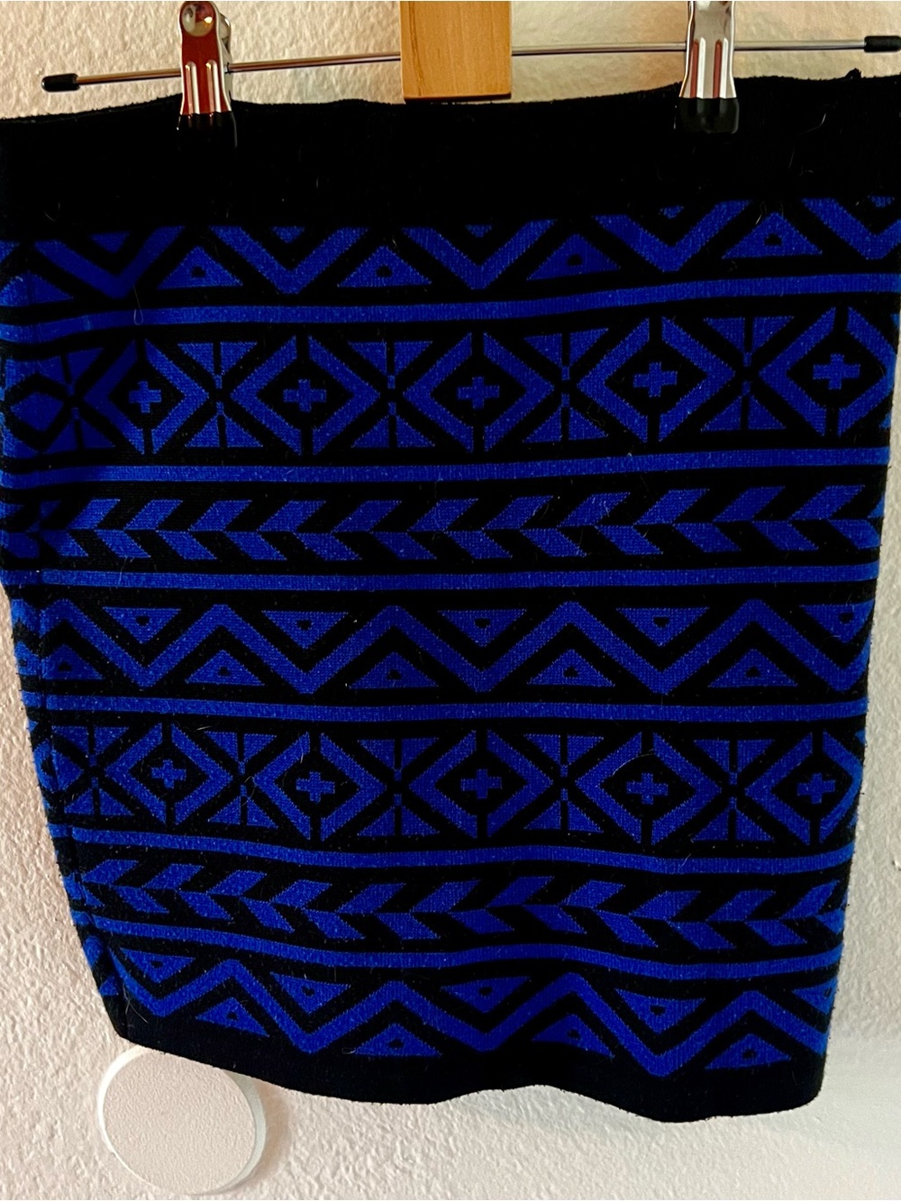 Forever 21 Black & Royal Blue Aztec Mini Skirt